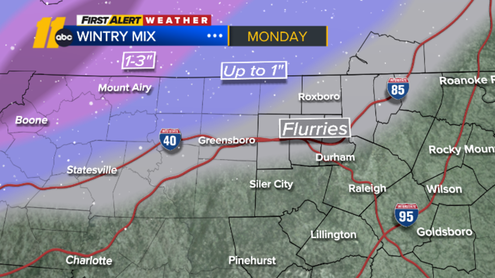 Expect Chilly NC Weather: Northern Counties May See Light Snow