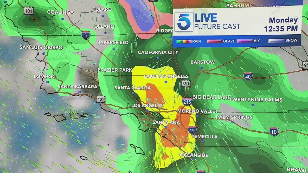 Winter Weather and Rainfall Hit Southern California