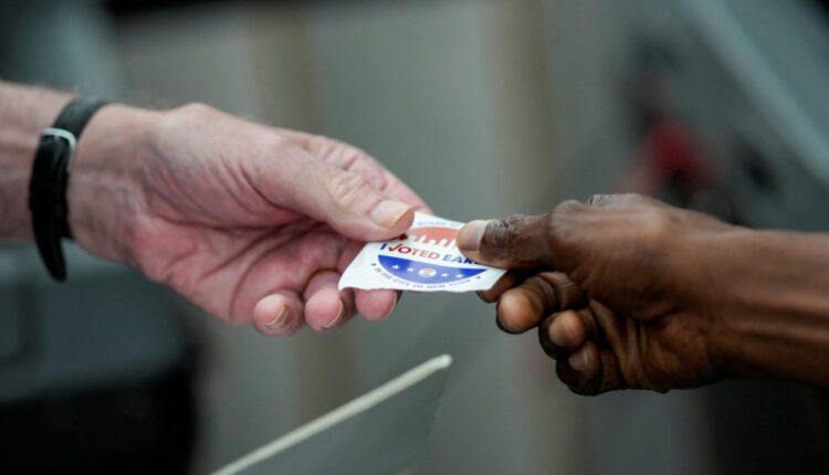 FILE PHOTO: Early voting during primary election in Brooklyn, New York