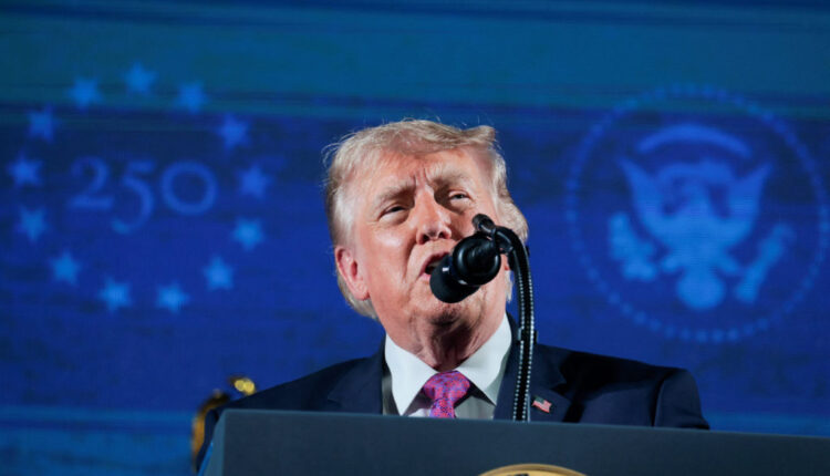 Trump hails U.S. exceptionalism before veering into darkly political speech to usher in America 250