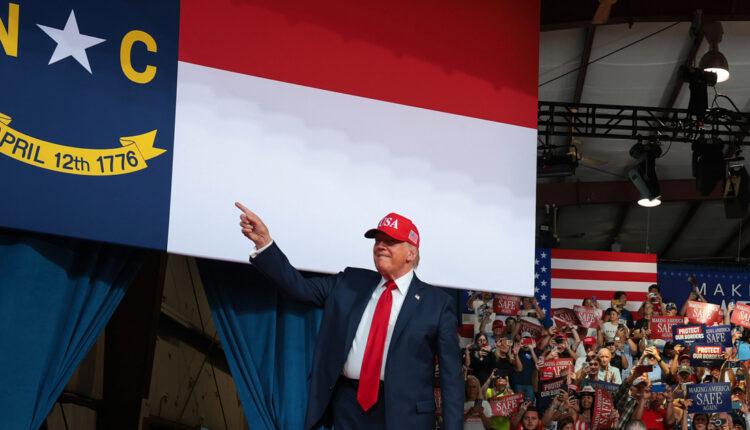 Trump bashes Democrats on crime in campaigning for Michael Whatley in North Carolina